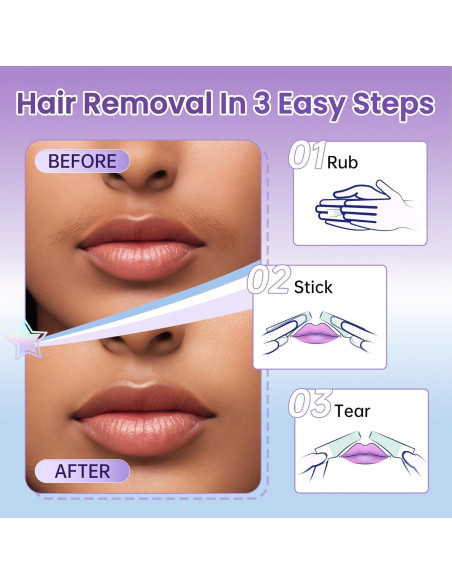 Kit de Ceras Faciales LAWINK - 20 Cintas + 4 Toallitas