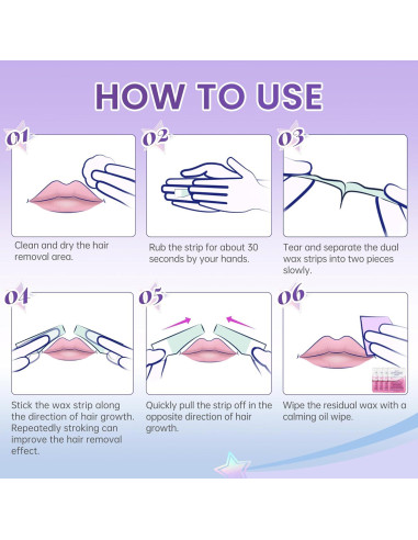 Kit de Ceras Faciales LAWINK - 20 Cintas + 4 Toallitas