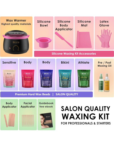 Kit de Cera Todo en Uno DELEXI 41g para Depilación Completa