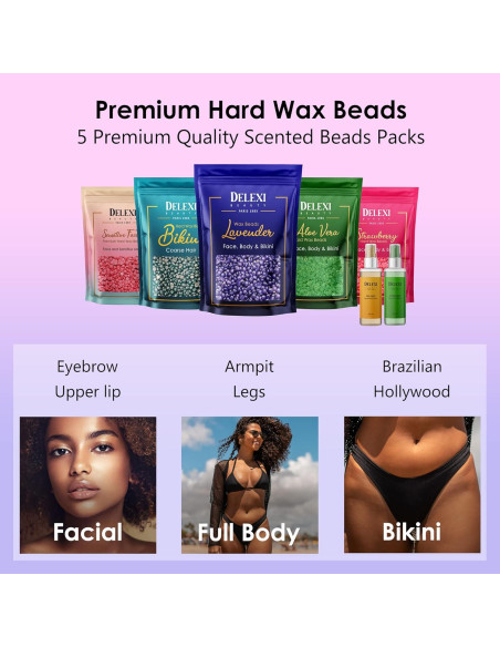Kit de Cera Todo en Uno DELEXI 41g para Depilación Completa