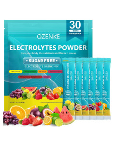 Paquete de Polvo de Electrolitos OZENKE 30 Porciones Sin Azúcar