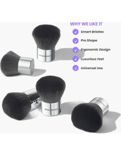 Brocha Kabuki Wonderskin Gris Oscuro para Maquillaje 2