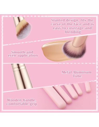 Juego de 5 Pinceles de Maquillaje ProSuites Multifuncionales