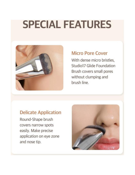 Brocha plana para base líquida The Bkor 21x4.6 cm Brocha plana para base líquida The Bkor 21x4.6 cm