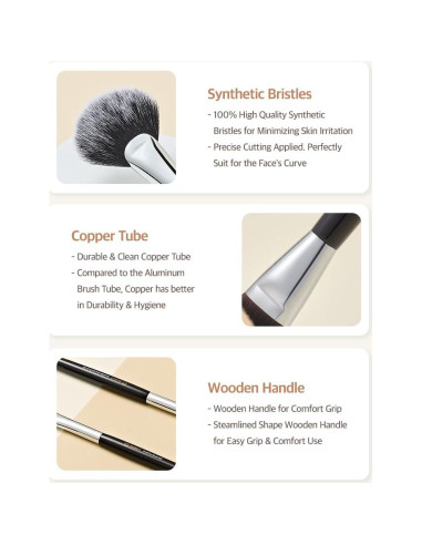 Brocha plana para base líquida The Bkor 21x4.6 cm