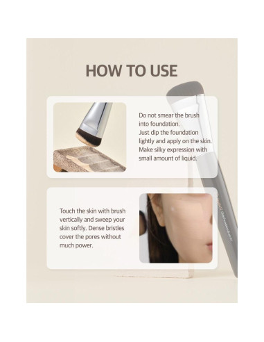 Brocha plana para base líquida The Bkor 21x4.6 cm