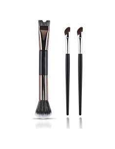 Brocha de Contorno de Nariz Maange 3 Piezas Doble Cabeza