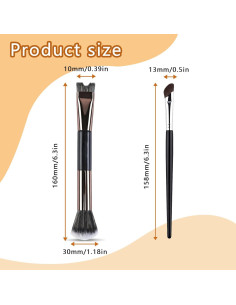 Brocha de Contorno de Nariz Maange 3 Piezas Doble Cabeza 2