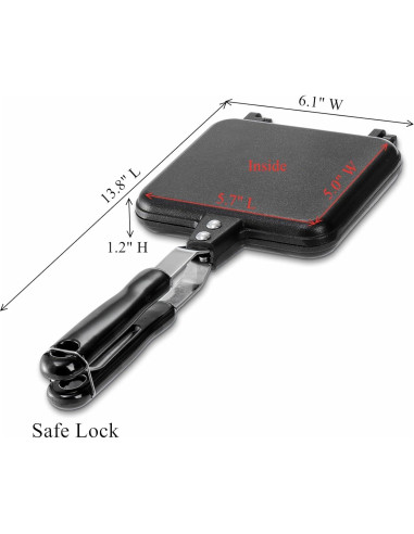 Horno de Sándwich Caliente Cididu - Sartén Antiadherente Doble Cara