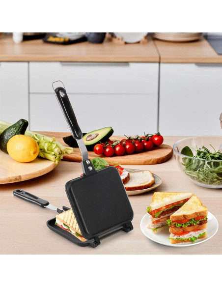 Horno de Sándwich Caliente Cididu - Sartén Antiadherente Doble Cara