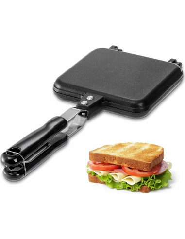 Horno de Sándwich Caliente Cididu - Sartén Antiadherente Doble Cara