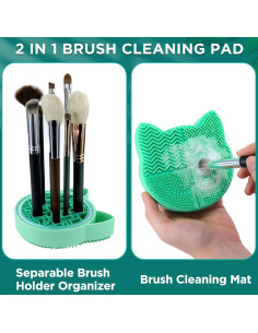 Alfombrilla Limpiadora de Brochas Mygeromon Verde 2 en 1 2