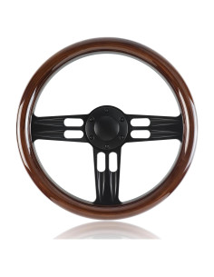 Volante de Madera QYMOPAY 35.5 cm 3 Radios Rally