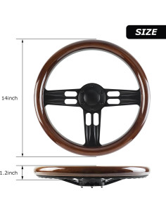 Volante de Madera QYMOPAY 35.5 cm 3 Radios Rally 2