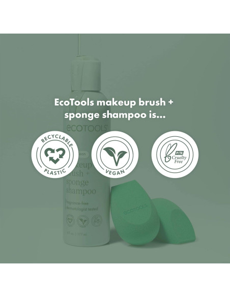 Champú para Brochas EcoTools 236 ml, Vegano y Sin Fragancia