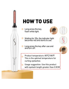 Rizador de Pestañas Eléctrico Allmeng Blanco Recargable USB 2