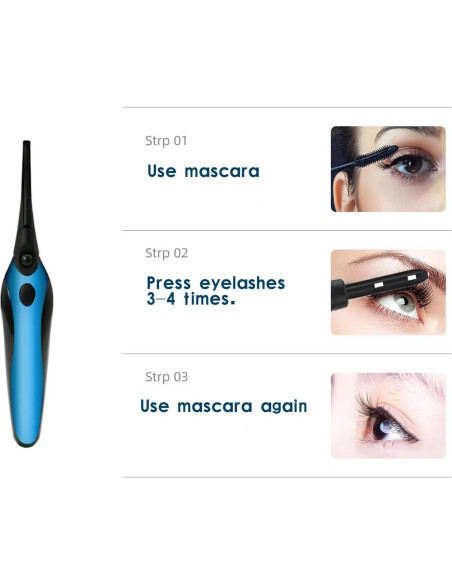Rizador de Pestañas Calentado Ikijuh 3 Modos USB Azul Rizador de Pestañas Calentado Ikijuh 3 Modos USB Azul