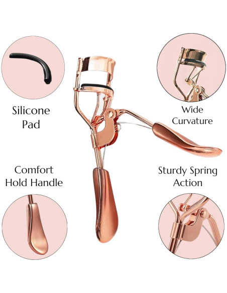 Rizador de Pestañas Profesional ALAZCO Oro Rosa x2