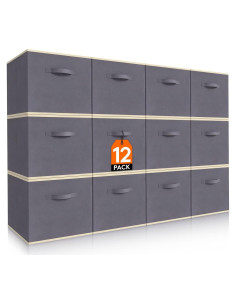 Cubos de Almacenamiento Plegables Lifewit 12 Piezas 27,94 cm Gris