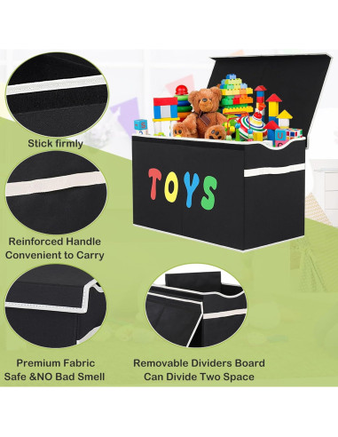 Caja de Juguetes Plegable YOLOXO Negra 82L 40kg