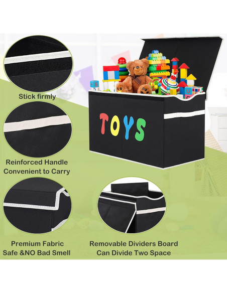 Caja de Juguetes Plegable YOLOXO Negra 82L 40kg Caja de Juguetes Plegable YOLOXO Negra 82L 40kg