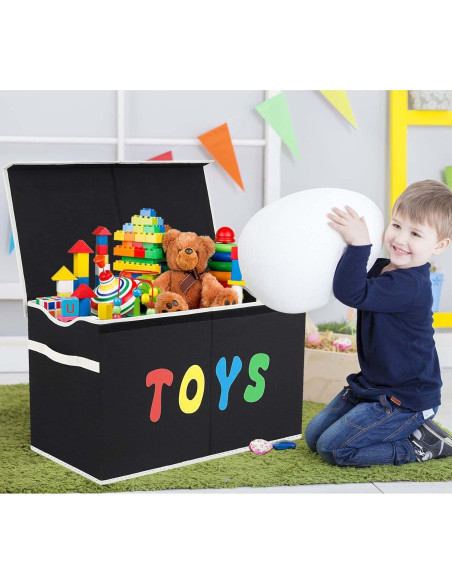 Caja de Juguetes Plegable YOLOXO Negra 82L 40kg Caja de Juguetes Plegable YOLOXO Negra 82L 40kg