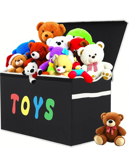 Caja de Juguetes Plegable YOLOXO Negra 82L 40kg Caja de Juguetes Plegable YOLOXO Negra 82L 40kg