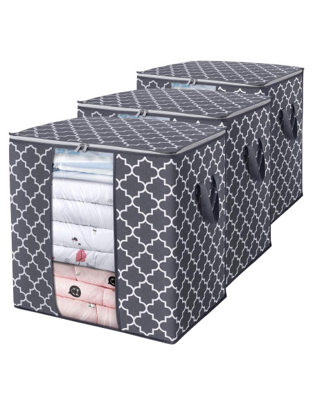 Bolsas de Almacenamiento WISELIFE 3 Paquete 100L Gris