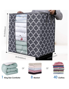 Bolsas de Almacenamiento WISELIFE 3 Paquete 100L Gris 2