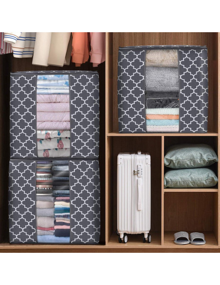 Bolsas de Almacenamiento WISELIFE 3 Paquete 100L Gris