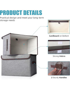 Cajas de Almacenamiento Plegables Bagnizer 22L Gris - Paquete de 4 2