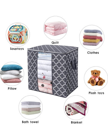 Bolsas de Almacenamiento WISELIFE 3 Paquete 100L Gris