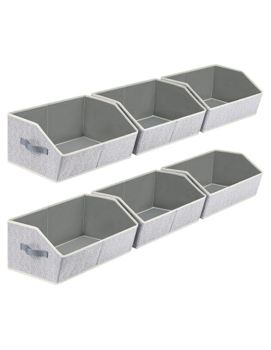 Bins Organizadores de Closet 6 Paquetes Homsorout Gris Claro
