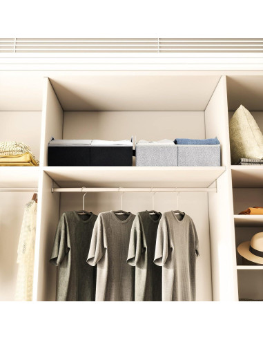 Bins Organizadores de Closet 6 Paquetes Homsorout Gris Claro