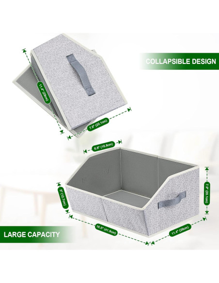 Bins Organizadores de Closet 6 Paquetes Homsorout Gris Claro