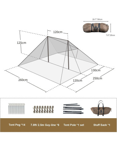 Tienda de Camping OneTigris PLATOON 2 Personas Impermeable