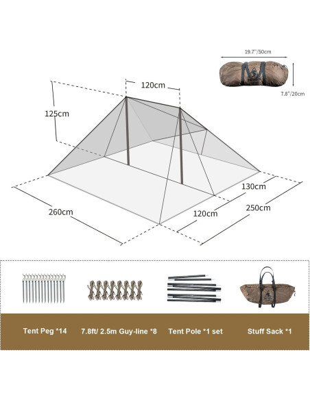 Tienda de Camping OneTigris PLATOON 2 Personas Impermeable
