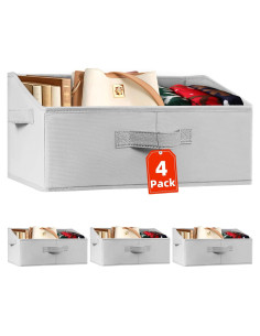 Cestas Organizadoras Criusia 4 Pack Grandes Gris 40x25x20 cm