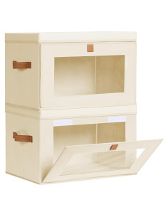 Organizador de Closet Homsorout 42x30x28 cm Beige - 2 Pzas