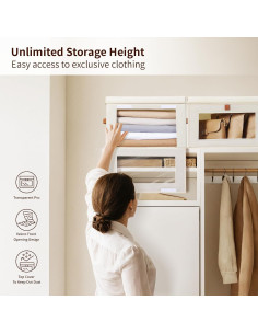 Organizador de Closet Homsorout 42x30x28 cm Beige - 2 Pzas 2