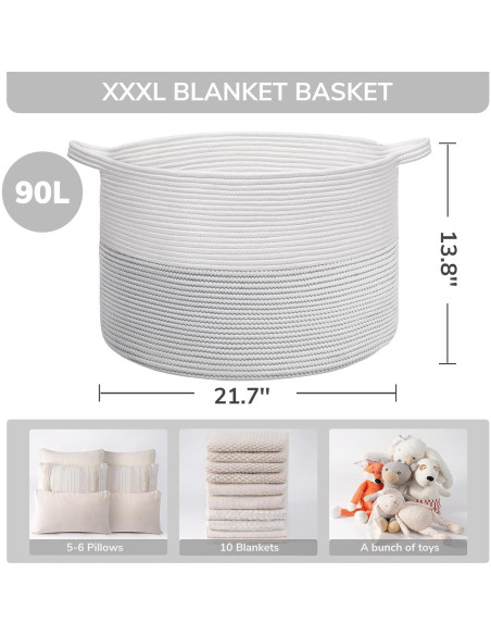 Cesta de Almacenamiento INDRESSME Algodón 55x35 cm Blanco