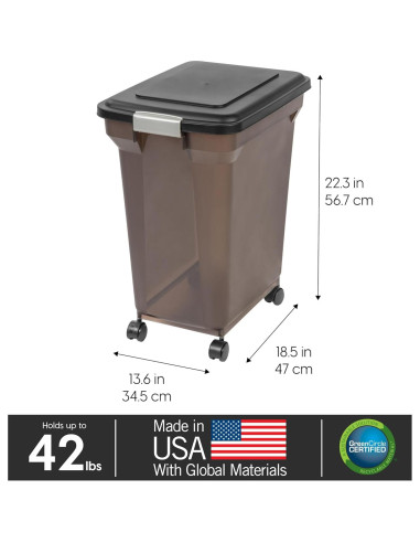 Contenedor de Almacenamiento de Comida IRIS USA 18,14 kg Hermético