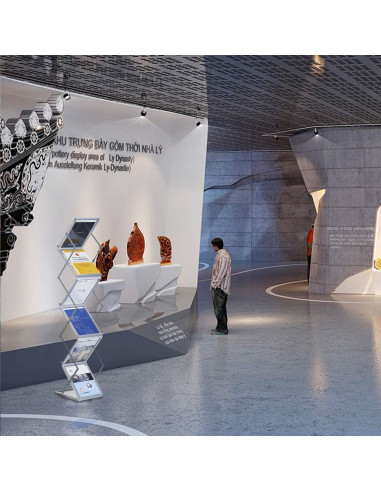 Soporte Plegable para Revistas HUAZI, 6 Bolsillos A4, Aluminio