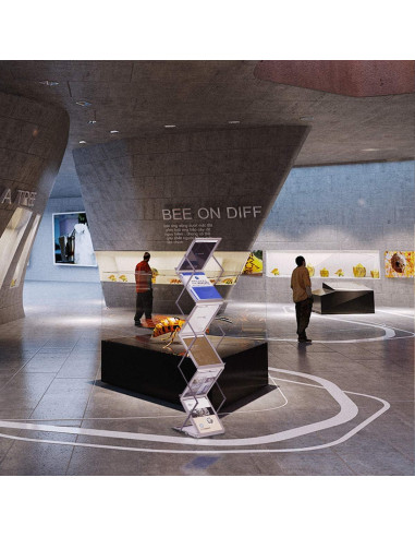 Soporte Plegable para Revistas HUAZI, 6 Bolsillos A4, Aluminio