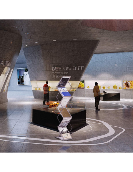 Soporte Plegable para Revistas HUAZI, 6 Bolsillos A4, Aluminio