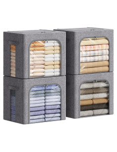 Cajas de Almacenamiento de Ropa Lifewit 40L 4 Piezas Plegables