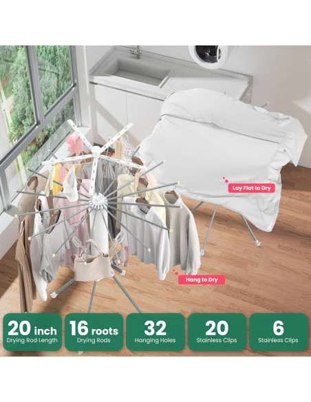 Estante Plegable para Secar Ropa GBEER 3 Niveles 2,04 kg
