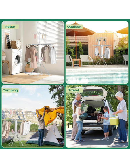 Estante Plegable para Secar Ropa GBEER 3 Niveles 2,04 kg