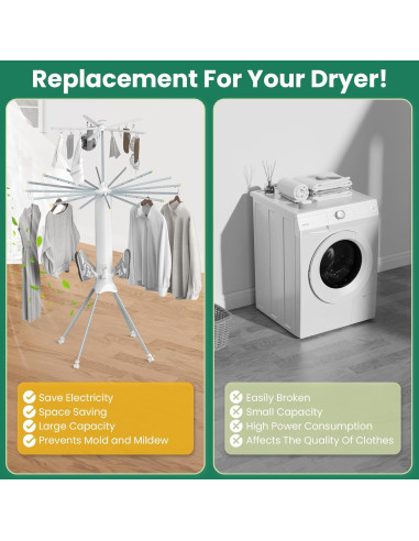 Estante Plegable para Secar Ropa GBEER 3 Niveles 2,04 kg