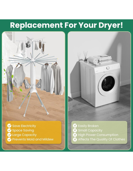 Estante Plegable para Secar Ropa GBEER 3 Niveles 2,04 kg